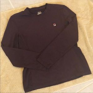 Fila Stretch Athletic Wear Long Sleeved, Open net sides Deep Eggplant Top